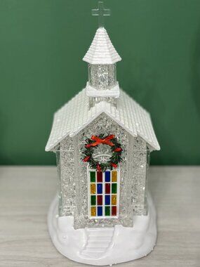Christmas Chapel (Lighted)-Acrylic NEW